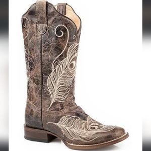 ROPER WOMEN'S FEATHER WESTERN BOOTS - BROAD SQUARE TOE